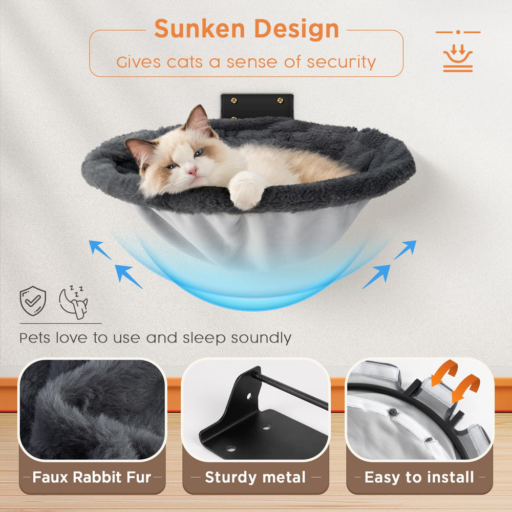 JUNSPOW sturdy metal-frame provides stable cat perch during playtime.