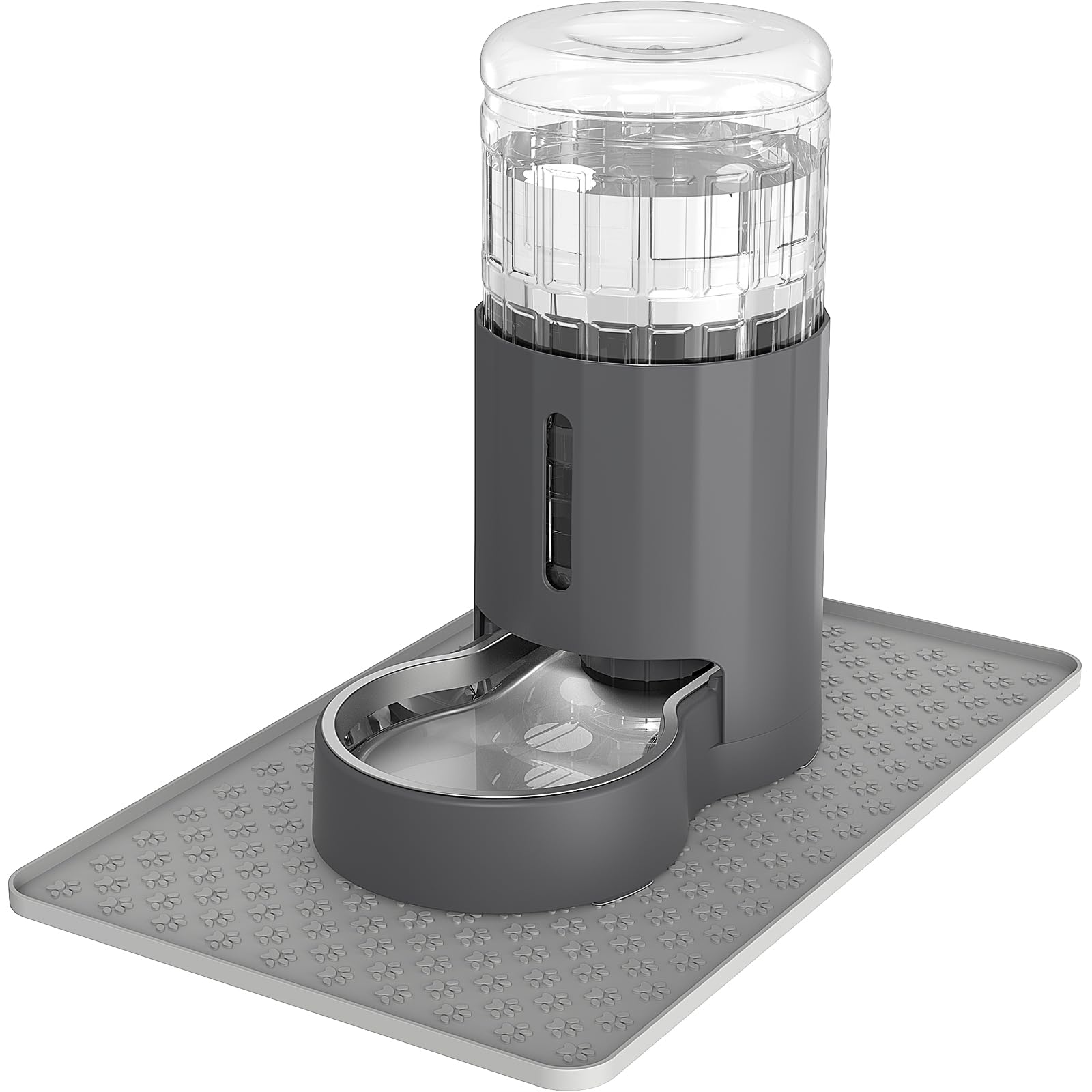 JUNSPOW cat water dispenser with placemat reduces spills and keeps floors dry.