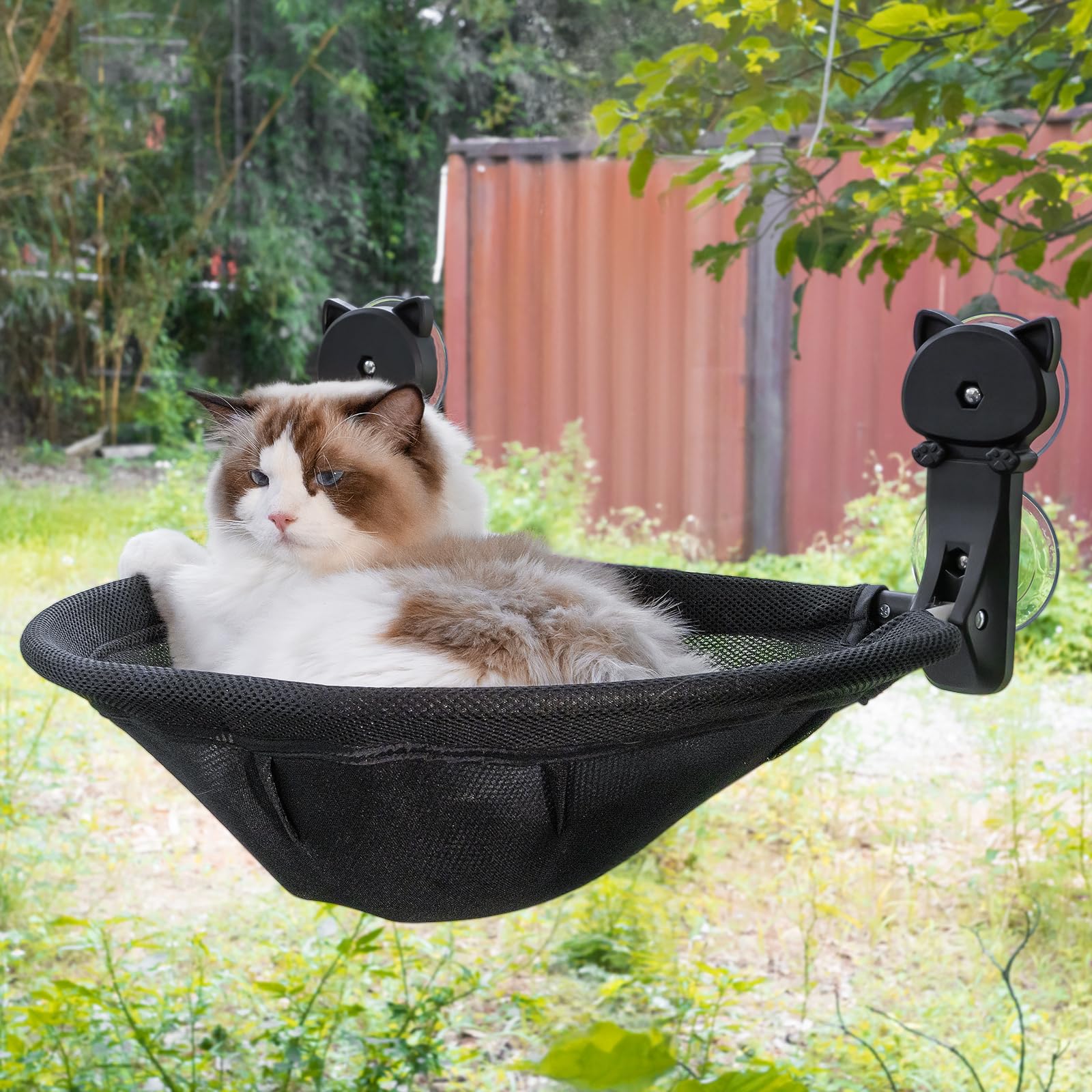 JUNSPOW cat window perch foldable design saves space and invites cozy naps