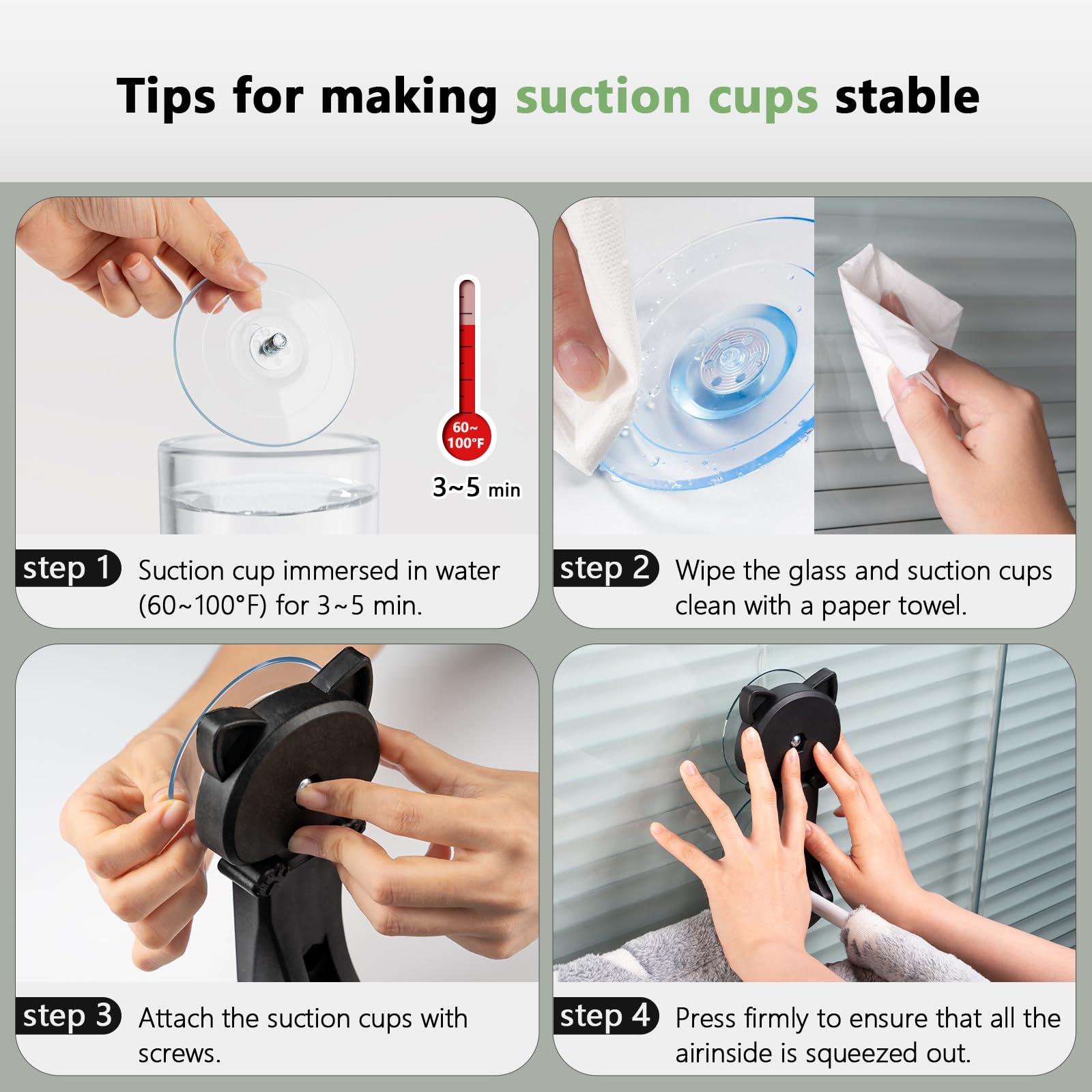 JUNSPOW cat bed includes simple pre-install tips for quick setup.