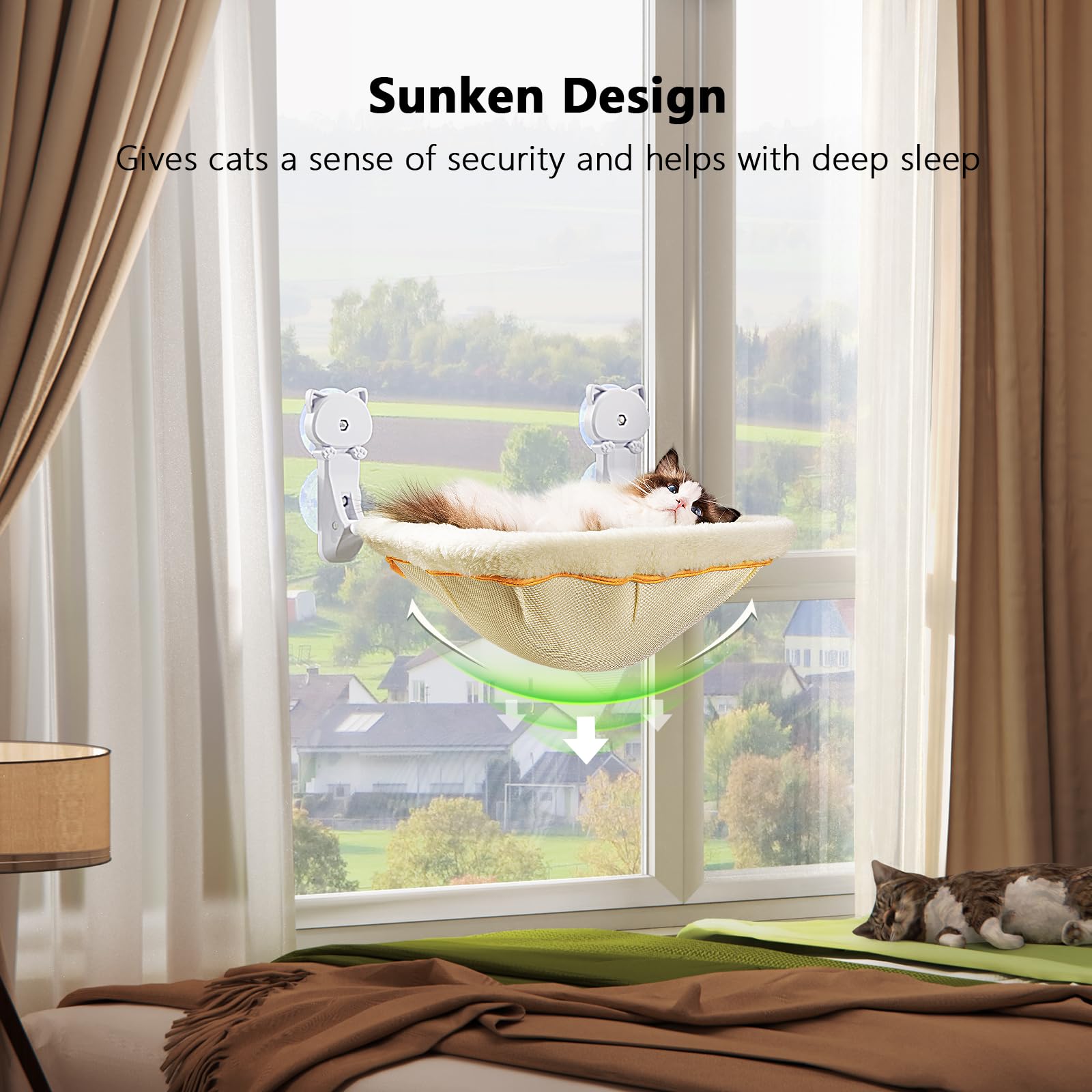 JUNSPOW cat window perch with a stable metal frame.