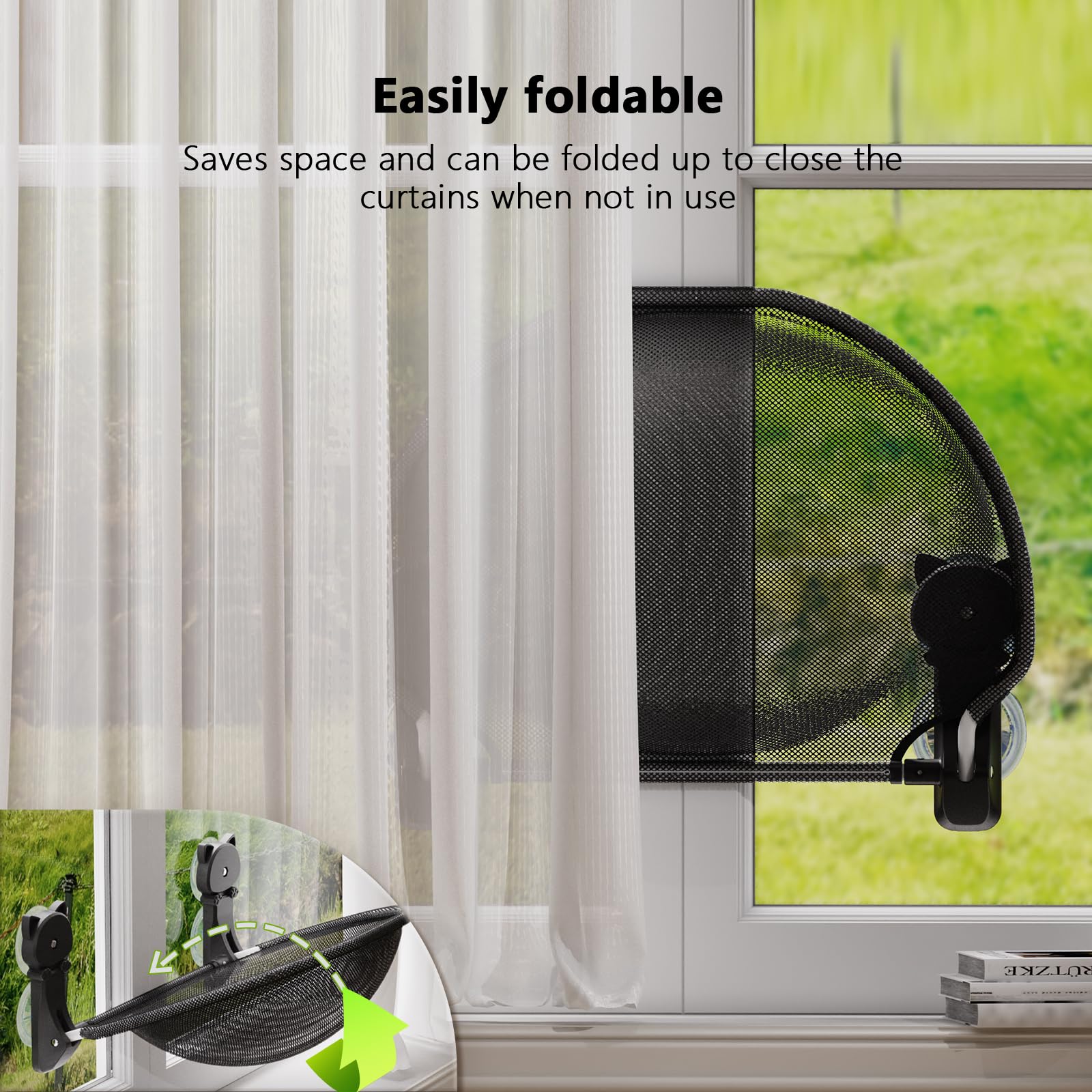 JUNSPOW cat window perch suction cups enable tool-free mounting