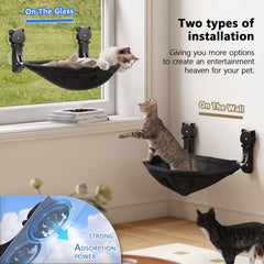 JUNSPOW cat window perch sunken design helps cats feel secure during rest