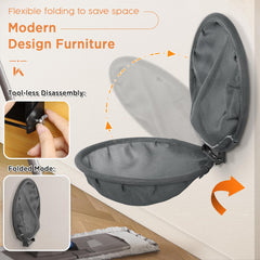 JUNSPOW foldable wall hammock saving floor space and storing neatly
