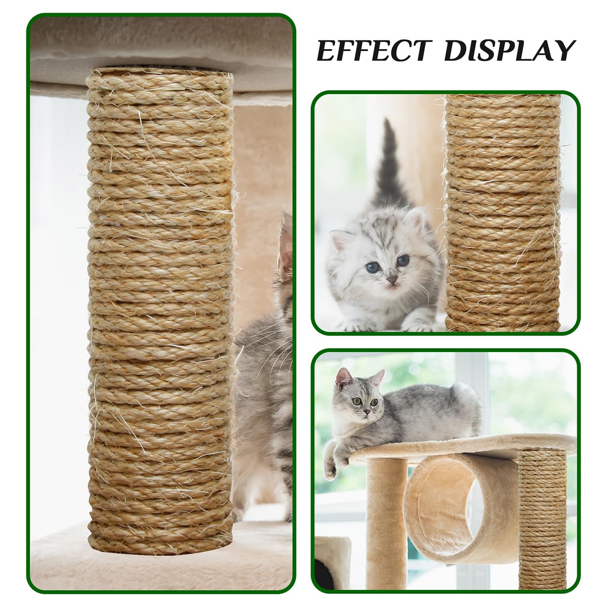 Juomid Cat Sisal Rope 6mm 98ft close up shows the textured surface cats prefer.