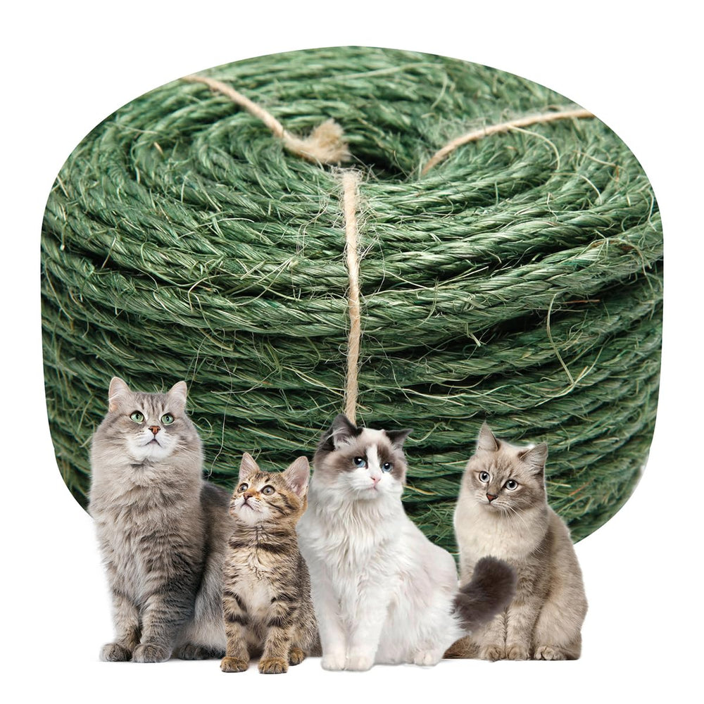 Juomid Green Sisal Rope 30m length renews scratching posts with durable texture