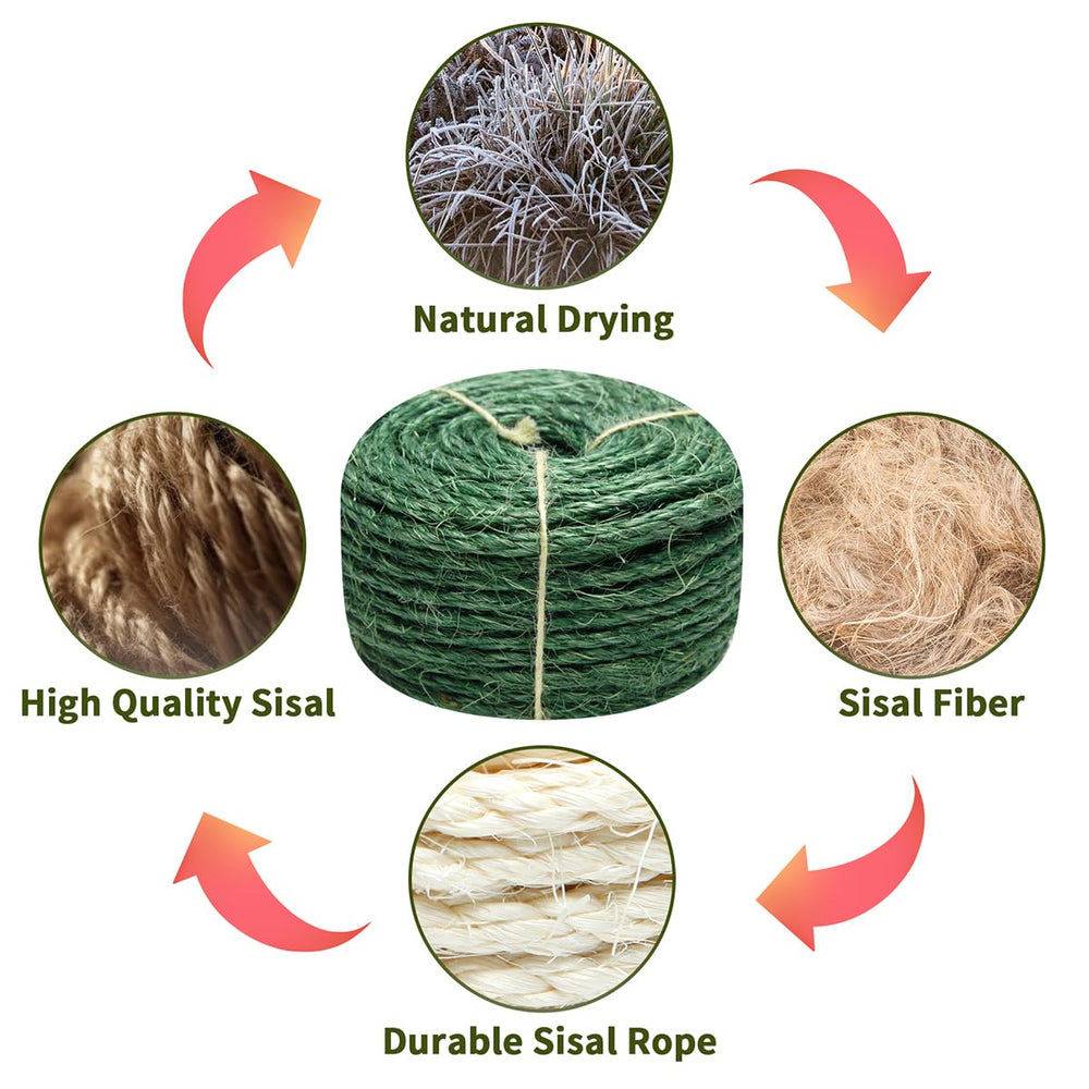 Juomid Green Sisal Rope shows a textured natural surface for claws