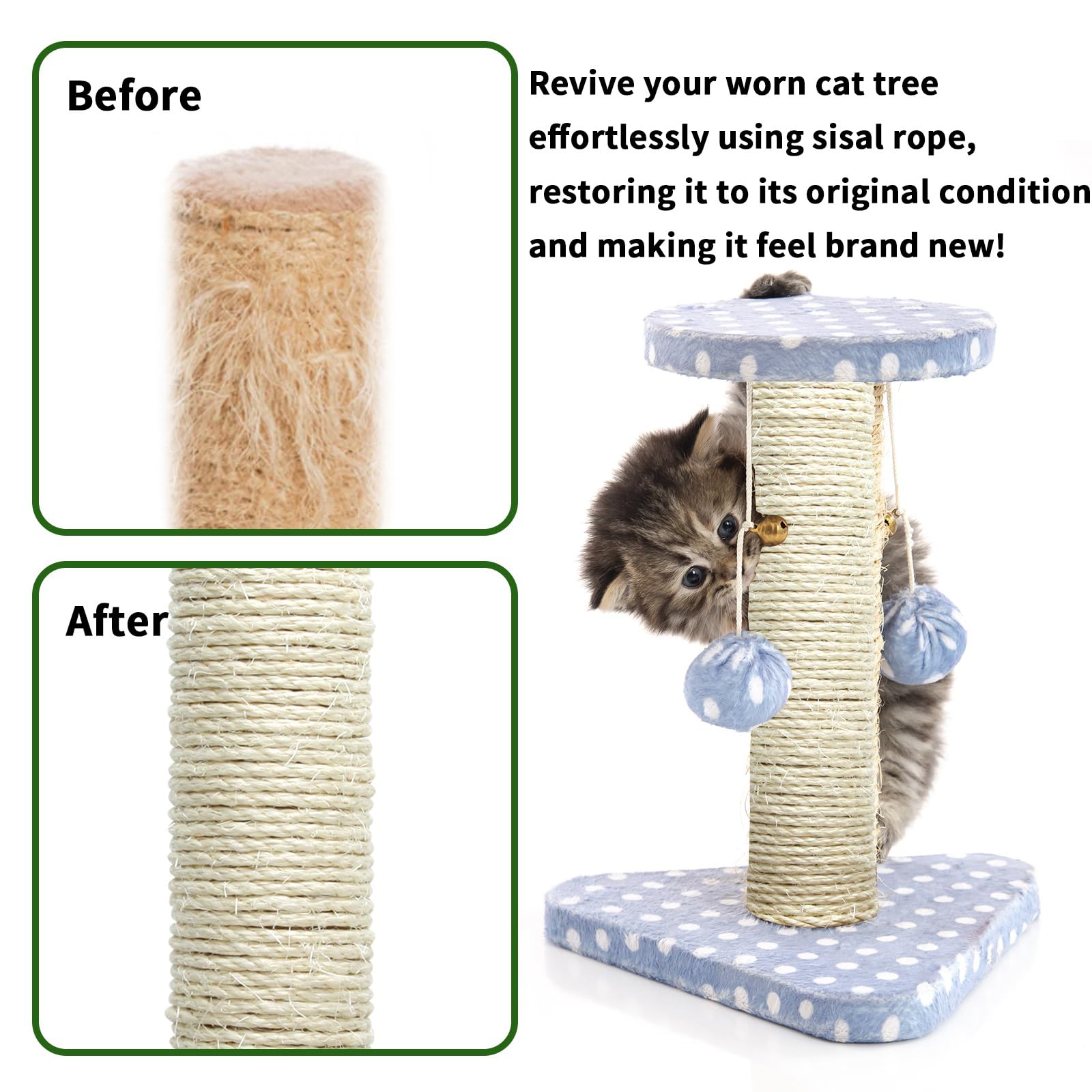 Juomid sisal rope wrapped around furniture legs to deter scratching.