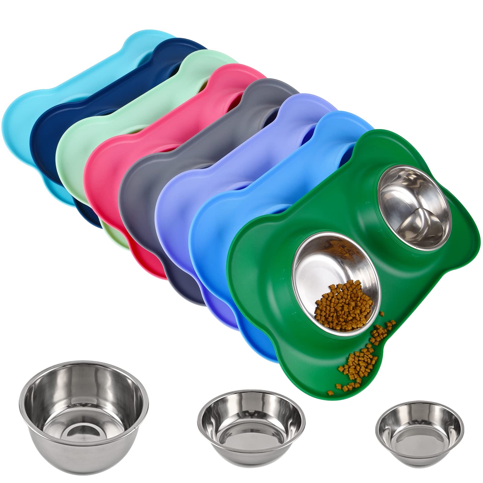 Juqiboom dog bowls with two stainless steel bowls for reliable feeding