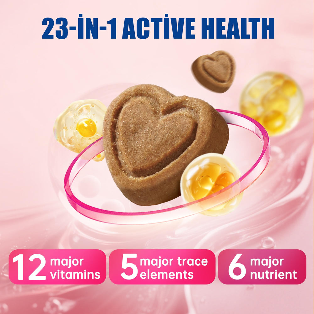 Just Try 23 in 1 Taurine cat bites zinc and biotin support healthy skin and fur.