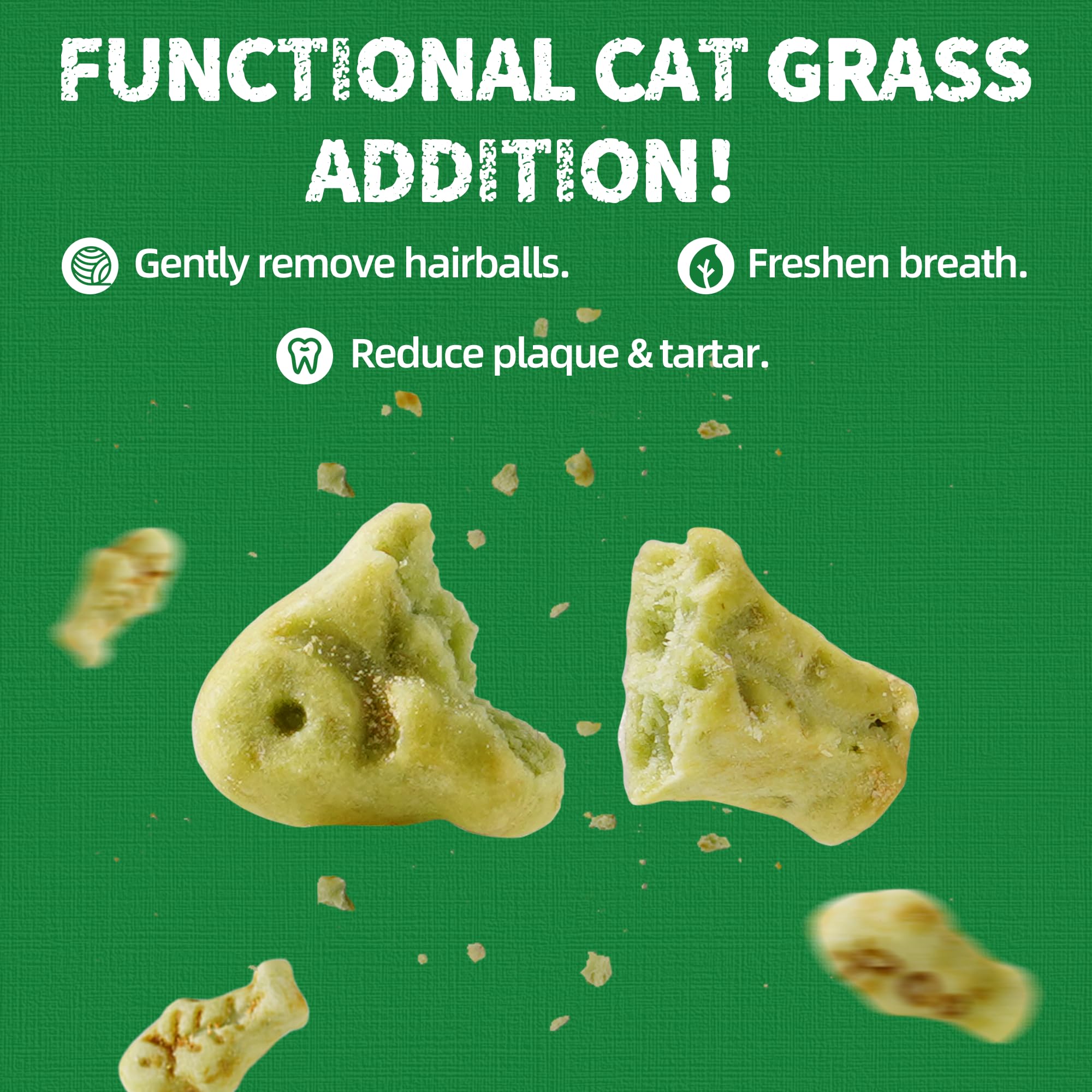 Just Try 36oz cat treats cat-grass-snacks-jar convenient reseal for freshness.