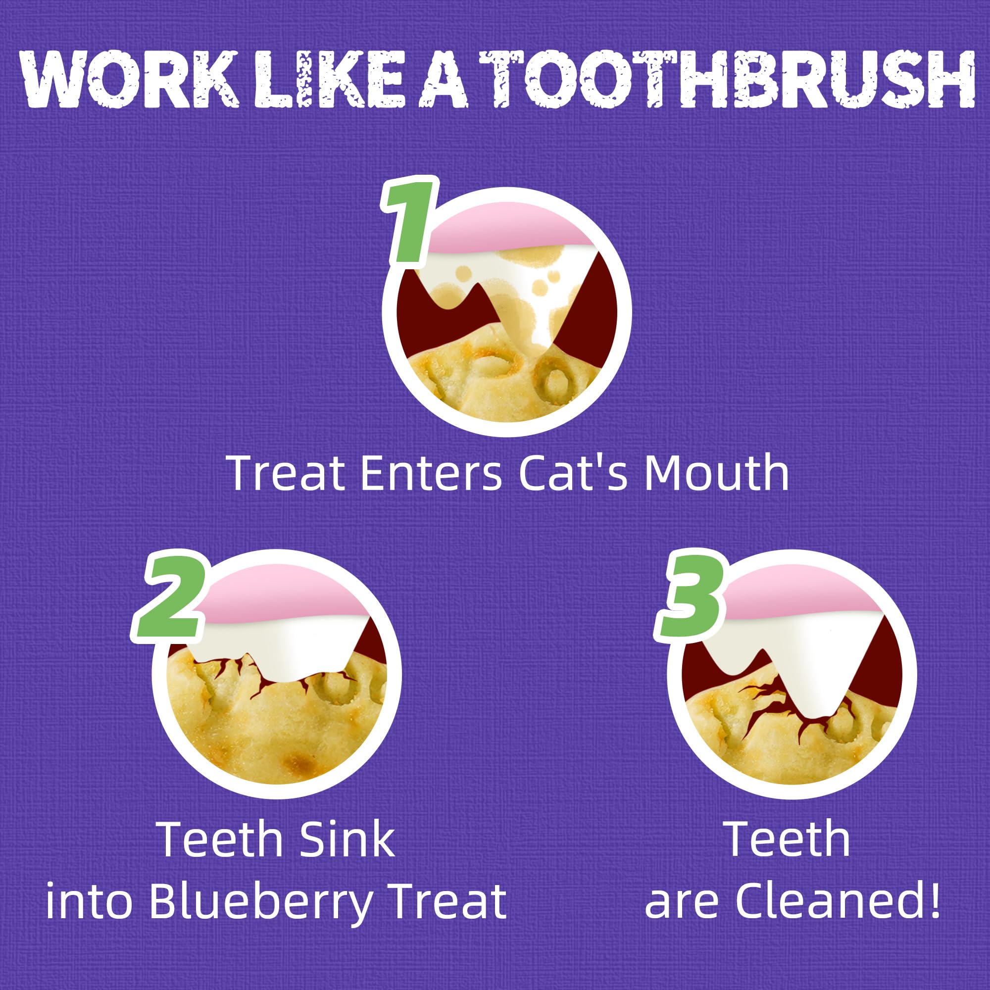 Just Try Blueberry Cat Treats dual-textured training treats shaped like fish
