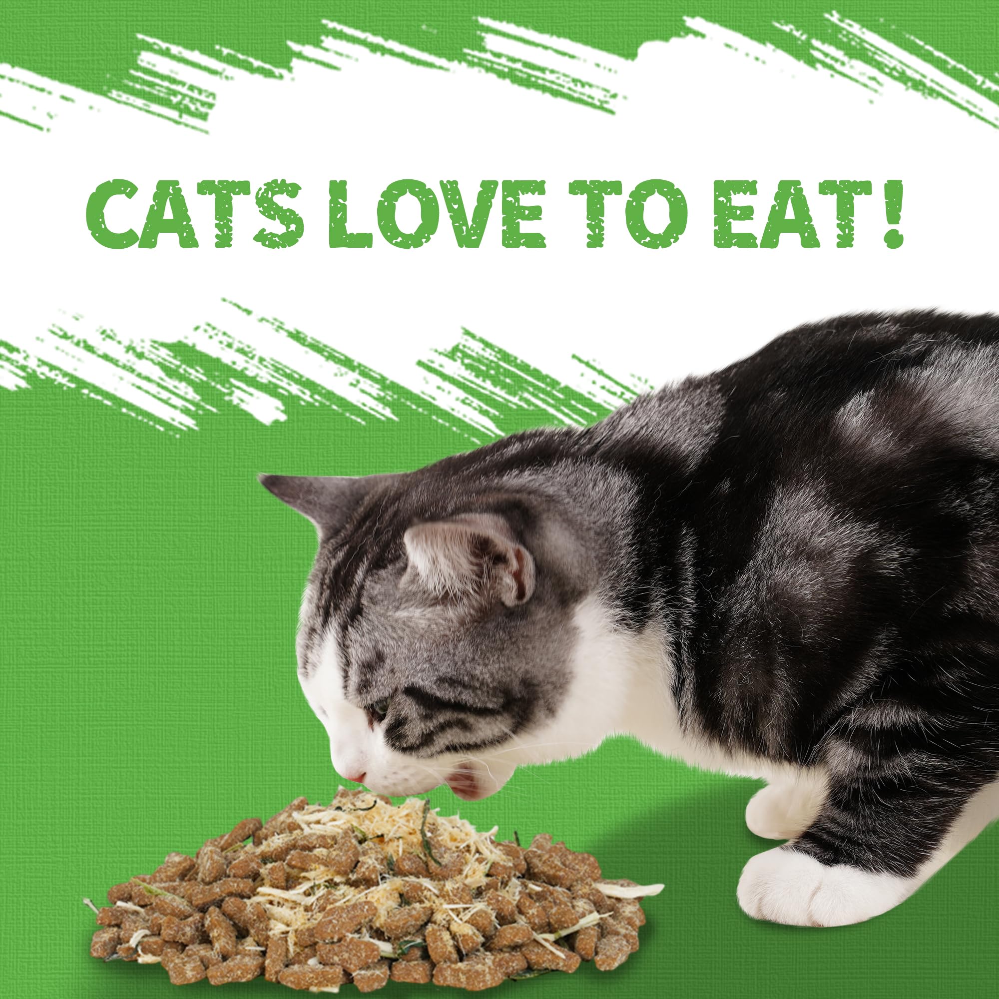 Just Try cat grass jerky treats dental-crisp bites promote plaque-safe chewing.