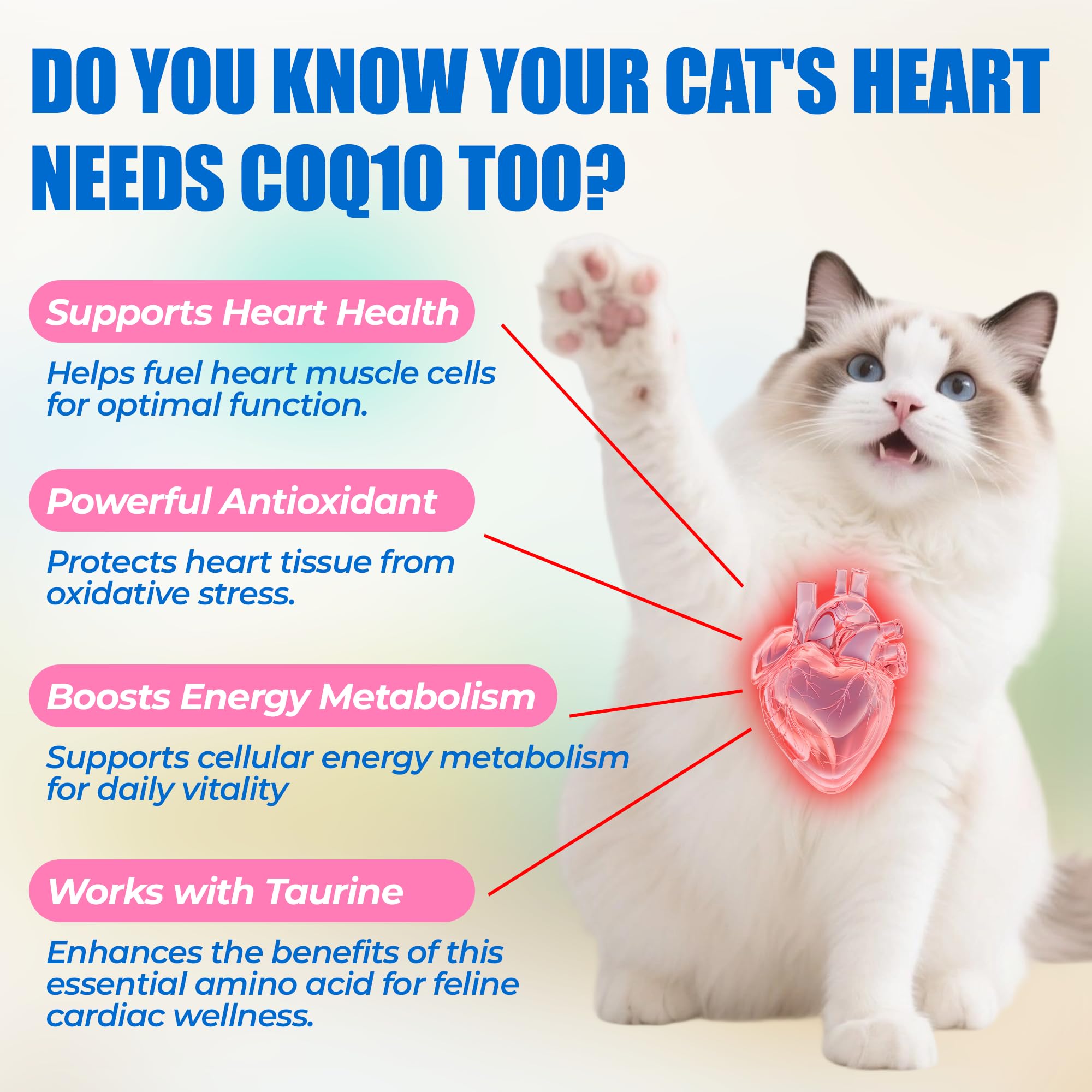 Just Try CoQ10 cat treats with taurine and ubiquinol coq10 formula for feline support.