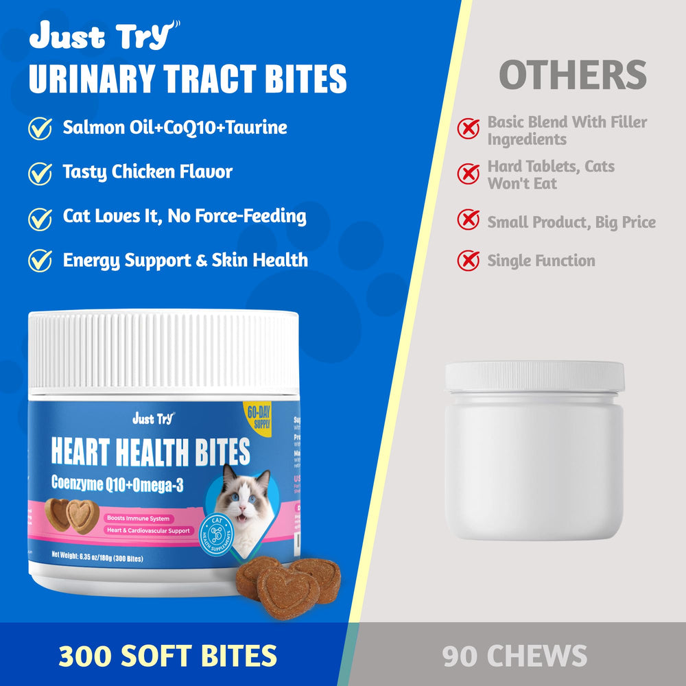 Just Try CoQ10 cat treat easy-dosing bag with bite-sized pieces.