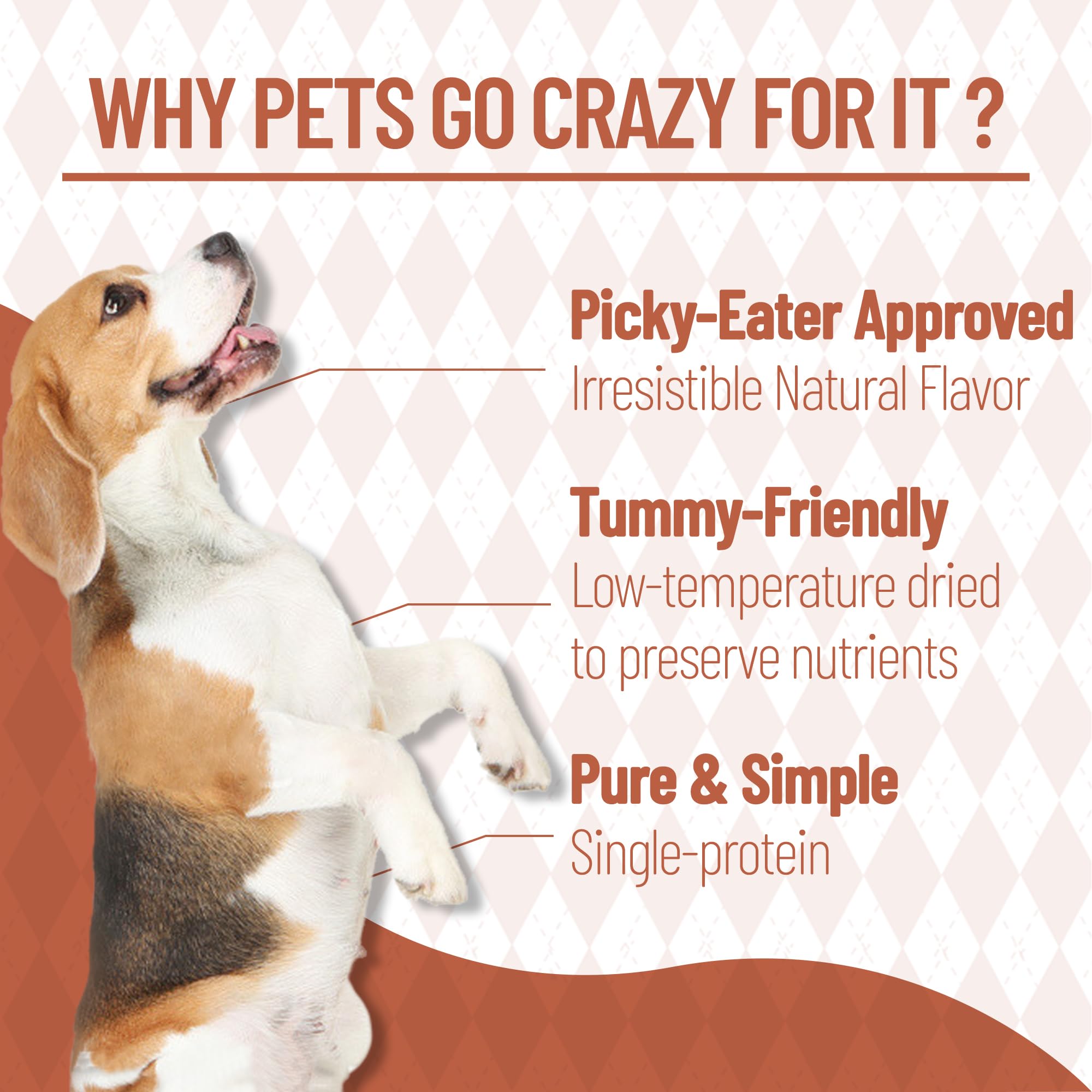 Just Try duck cubes crumbled over kibble as a tasty food topper.