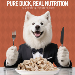 Just Try duck cubes training reward shown during dog training sessions for high-value motivation.
