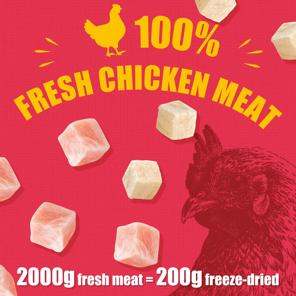 Just Try freeze-dried chicken treats training reward for positive reinforcement.