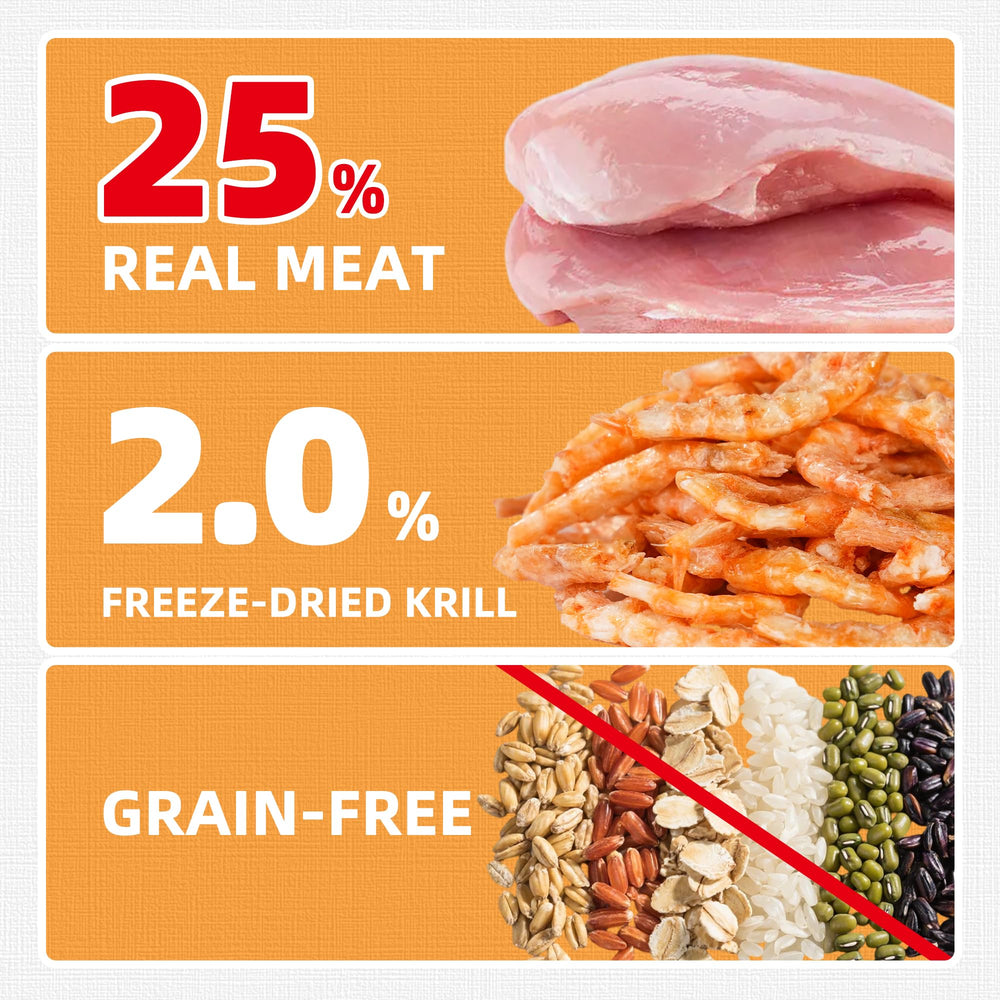 Just Try Krill & Chicken Cat Treats close-up of a crunchy bite