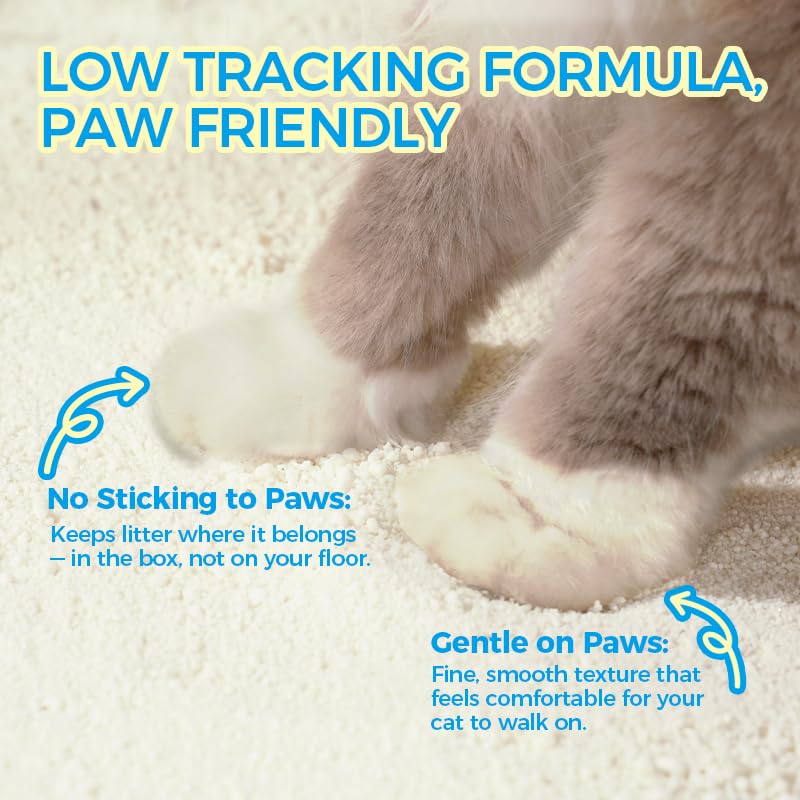 Just Try SnowPaww Casssava litter lightweight granules for easy handling