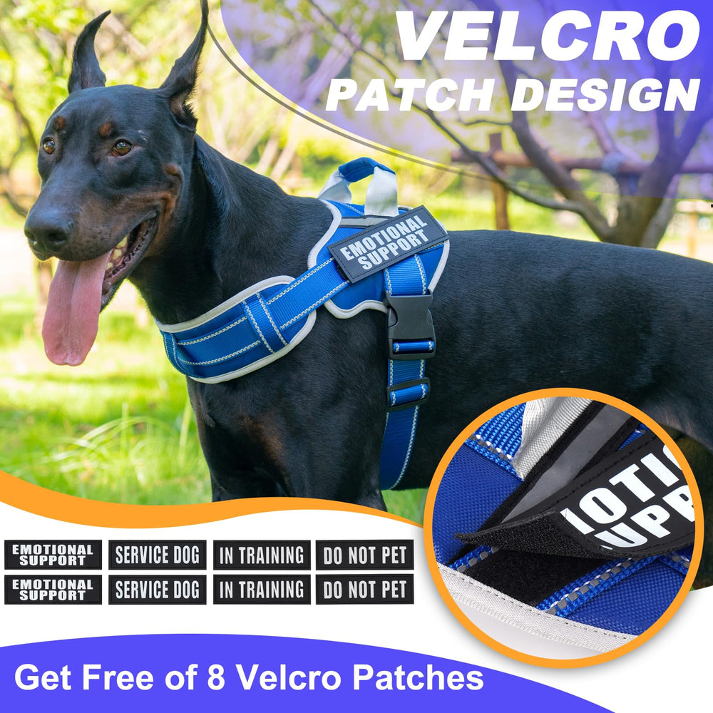 JUSTYEZI adjustable harness strap allows quick, secure fit on many dogs.