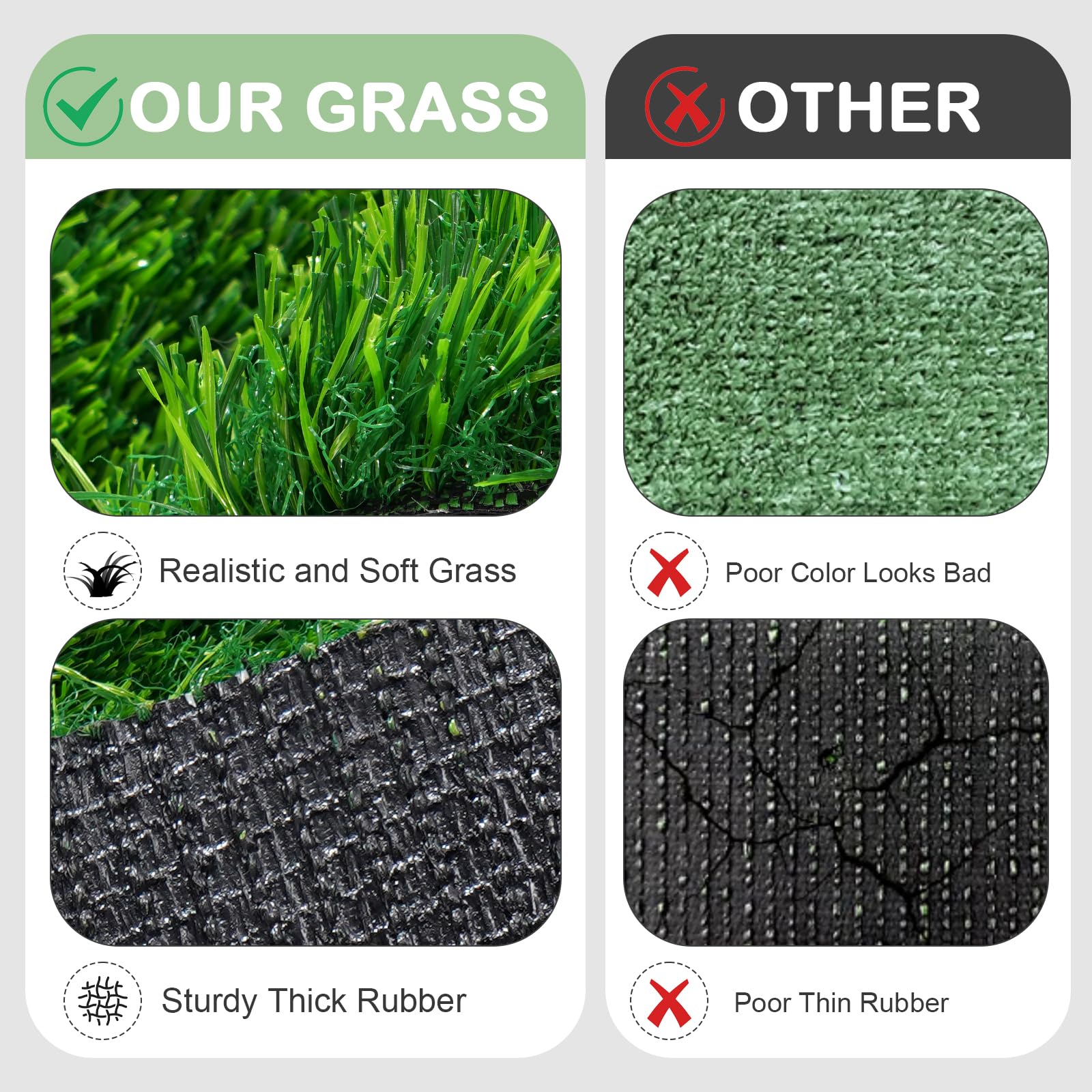 JUSTYEZI dog grass pad polymer turf is resilient and chew-proof.