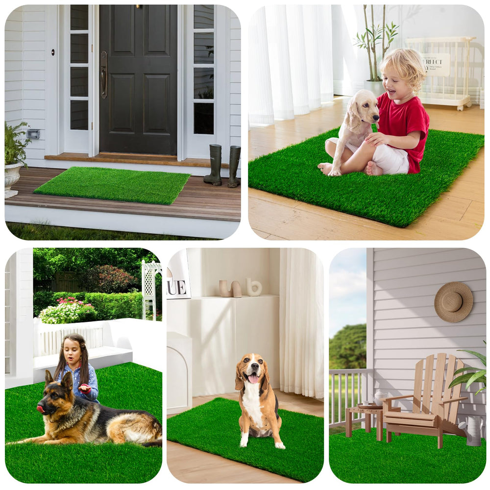 JUSTYEZI dog grass pad size comparison shows large coverage for breeds.
