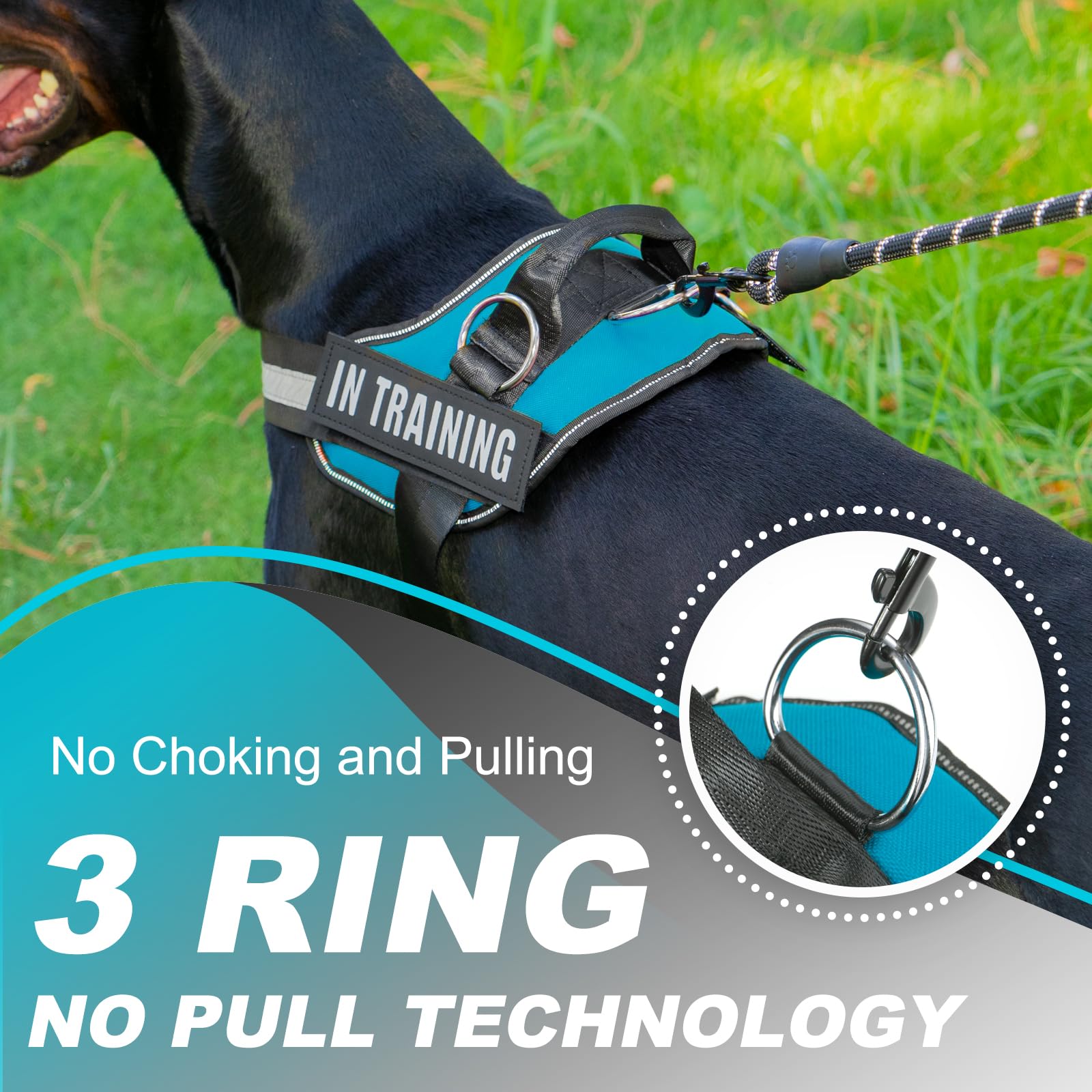JUSTYEZI dog harness reflective straps in low light for better visibility