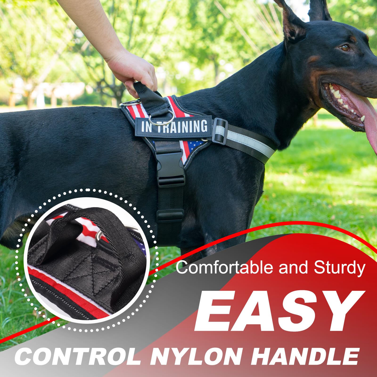 JUSTYEZI essential dog harness padded-chest-strap offers soft contact and chafe protection