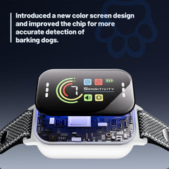 JEUJE dog bark collar adjustable dial highlights precise, on-the-spot sensitivity control.