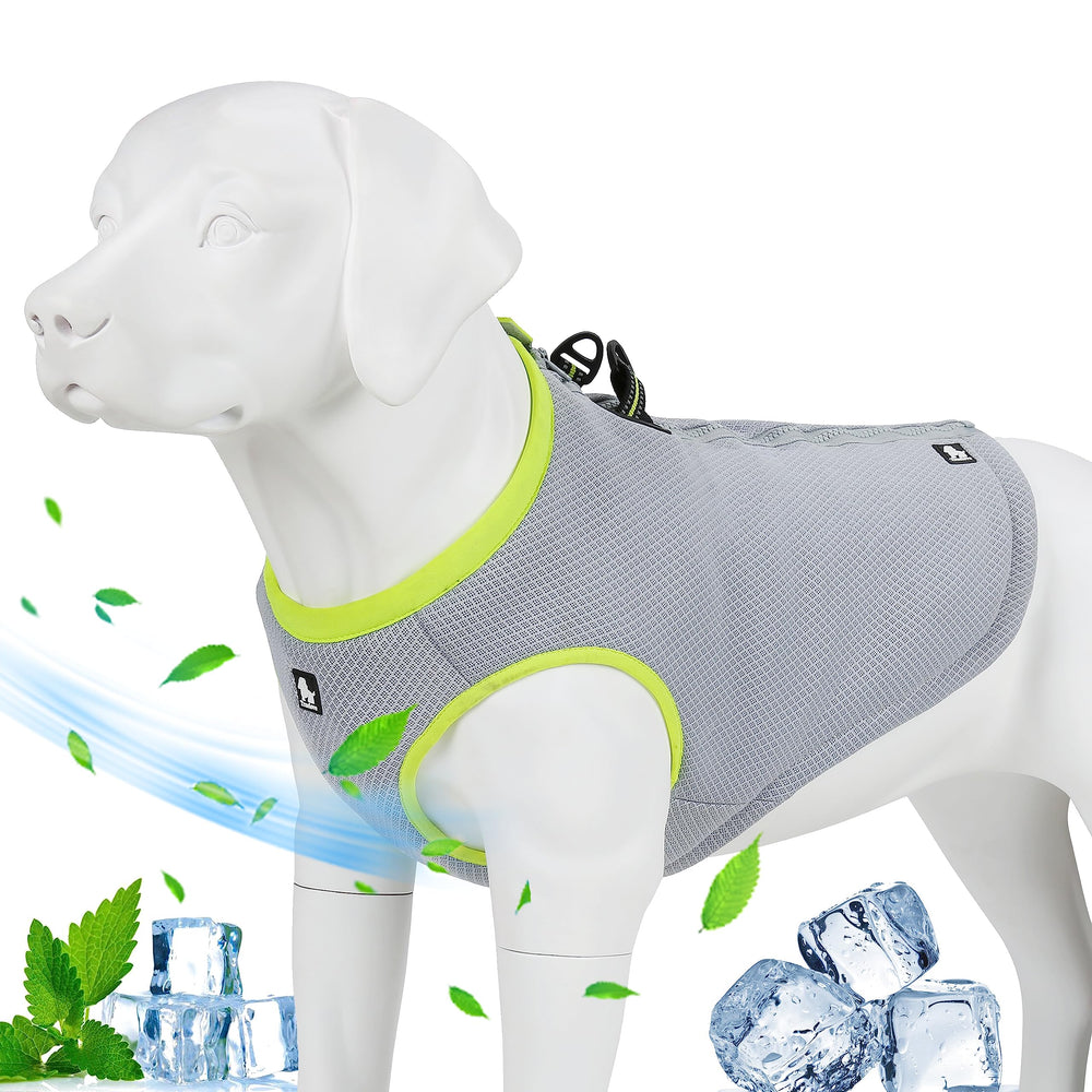 JUXZH Truelove cooling vest front view keeps your dog cool during outdoor adventures.