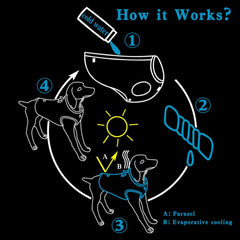 JUXZH Truelove cooling vest worn on a dog during outdoor activity