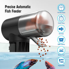 JuzPetz feeder with 200ml reservoir illustrating large capacity for extended trips.