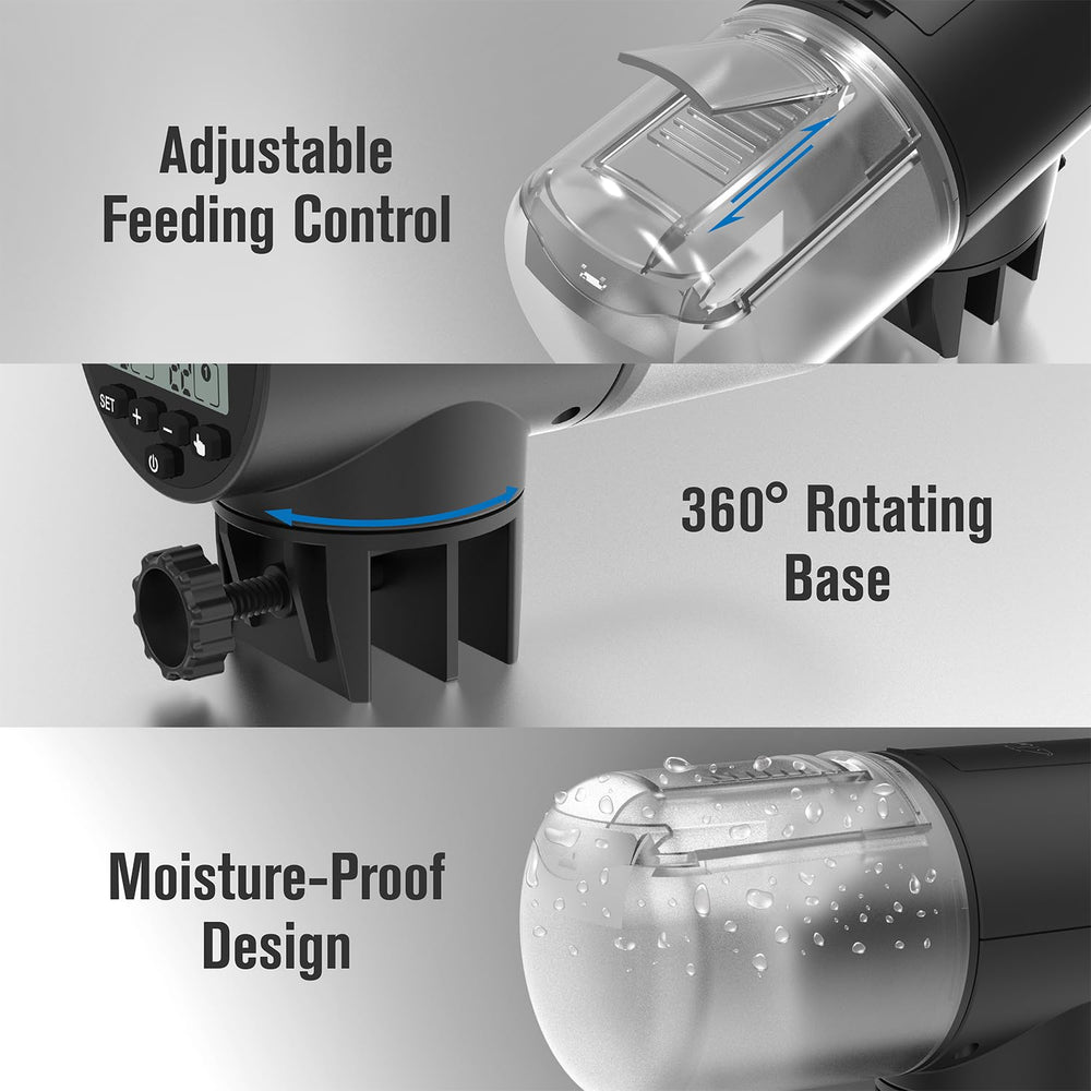 JuzPetz flexible mounting options for glass tanks or tank covers.