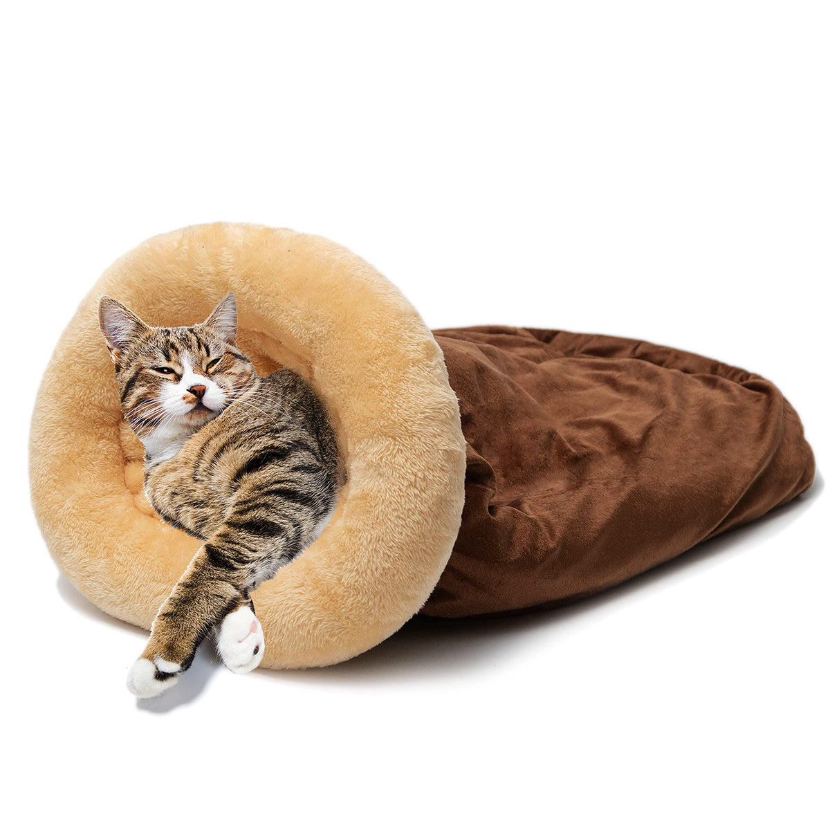 JVVGPET cat cave bed front view showing cozy, secure hideout for cats