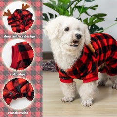 JVVGPET dog pajamas elastic cuffs back view for secure movement