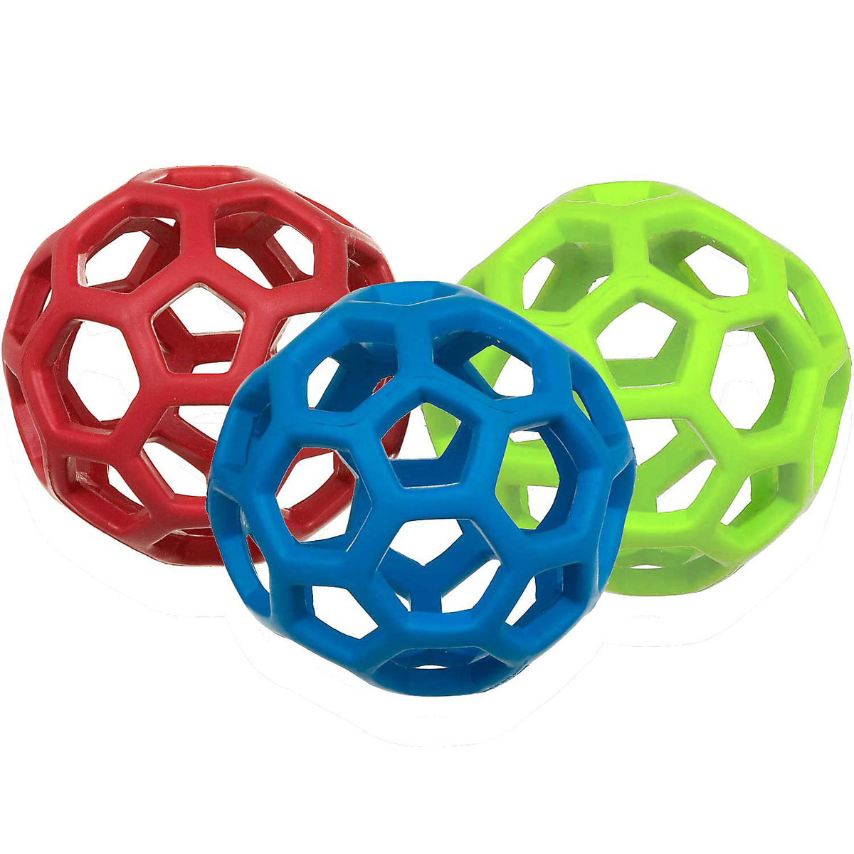 JW Pet HOLEE Roller Ball close-up shows durable rubber for lasting chews.