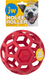 JW Pet HOL-Ee Roller with holes for treat-stuff play and tug.