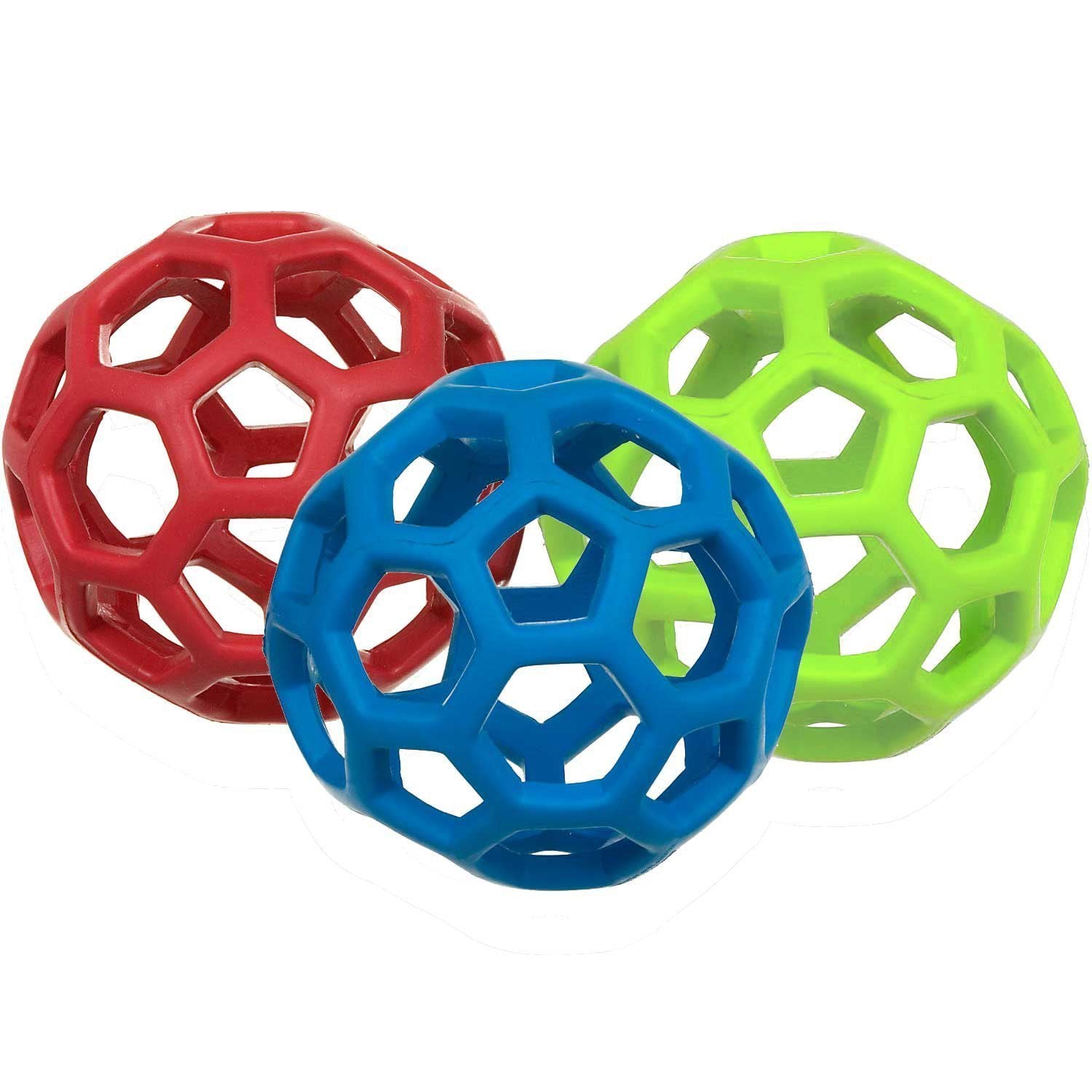 JW Pet Tough By Nature Hol-ee Roller assorted pack 2 for small breeds, durable and colorful.