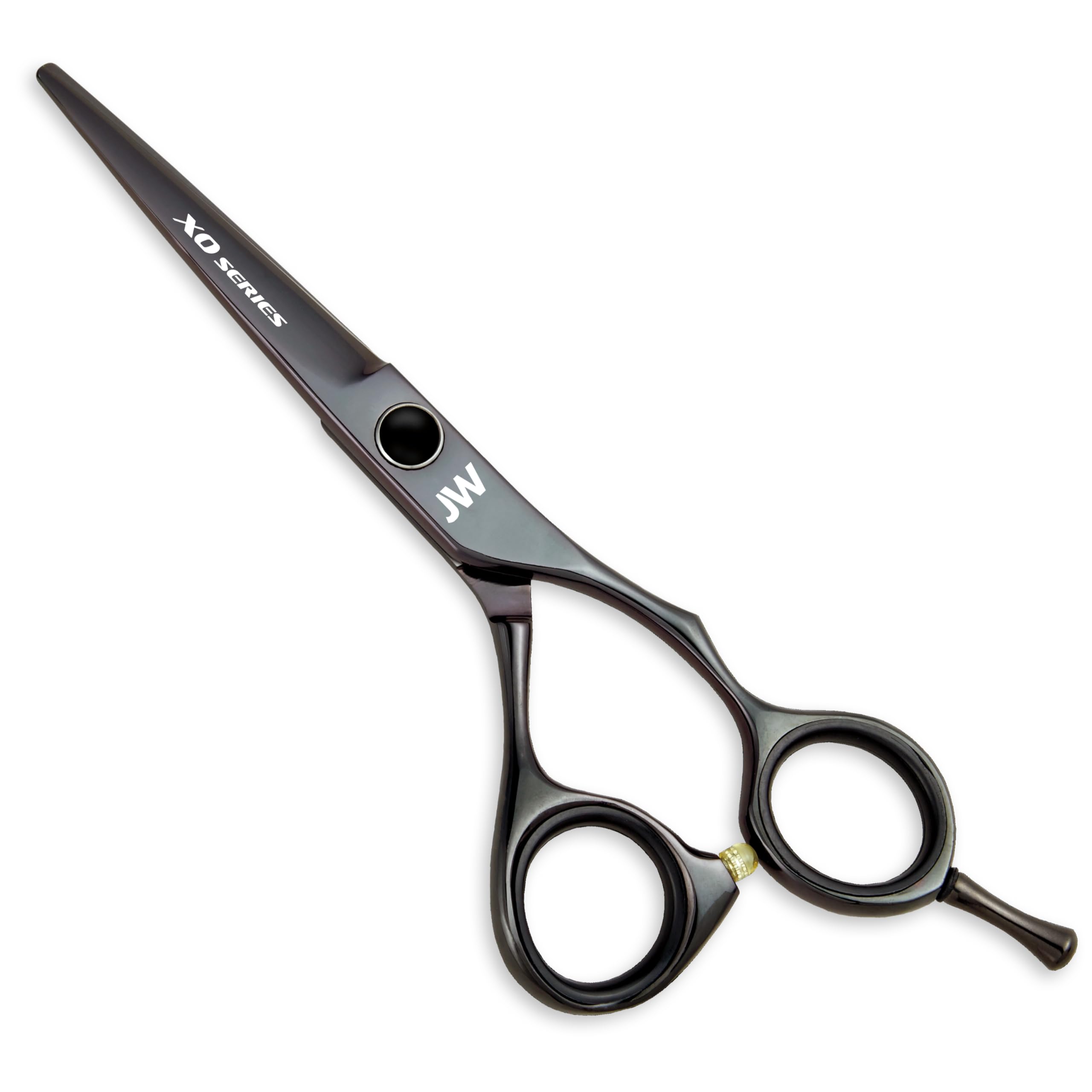 JW Shears XO shear offset handle enhances comfort during long sessions.
