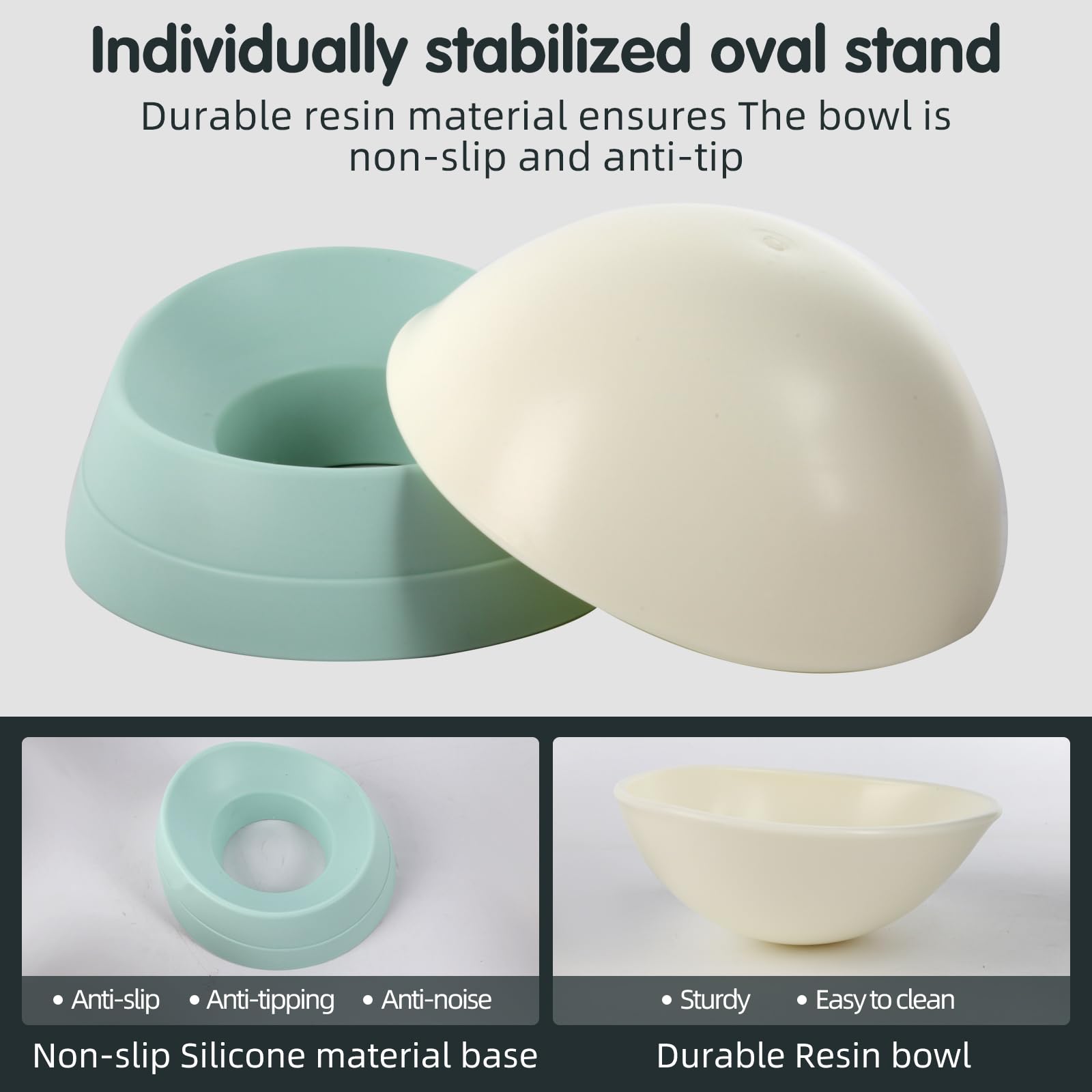 JWPC Bulldog Bowl silicone base provides anti-slip grip on floors during meals