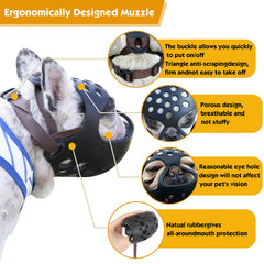 JWPC Short Snout Muzzle breathable design keeps dogs comfortable on walks.