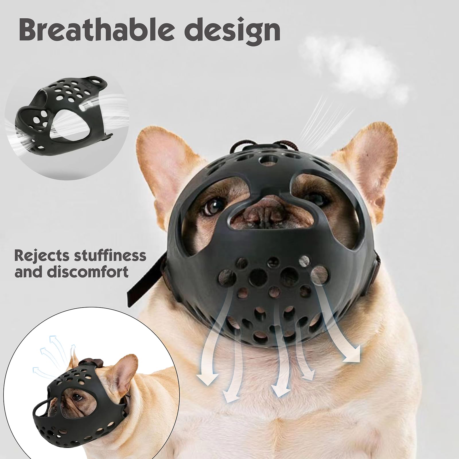 JWPC Short Snout Muzzle on a dog during grooming sessions for safe handling.