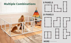 JWXQS clear acrylic dog playpen assembly instructions and components