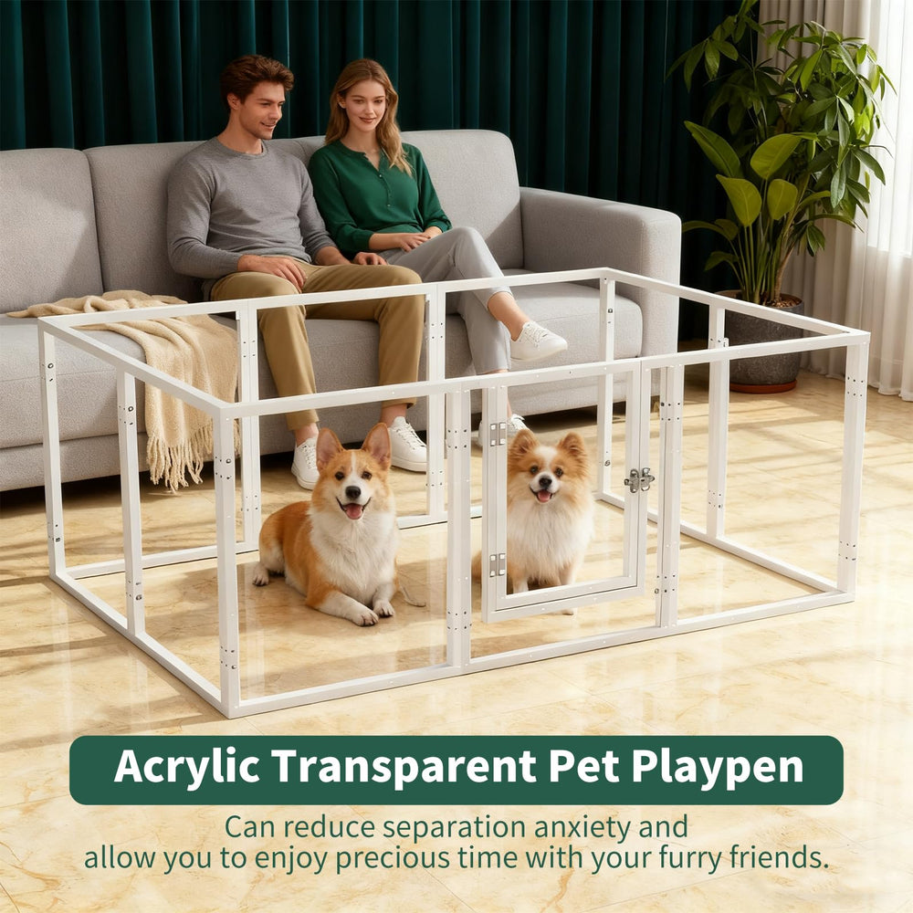 JWXQS clear acrylic dog playpen easy clean surfaces for quick maintenance