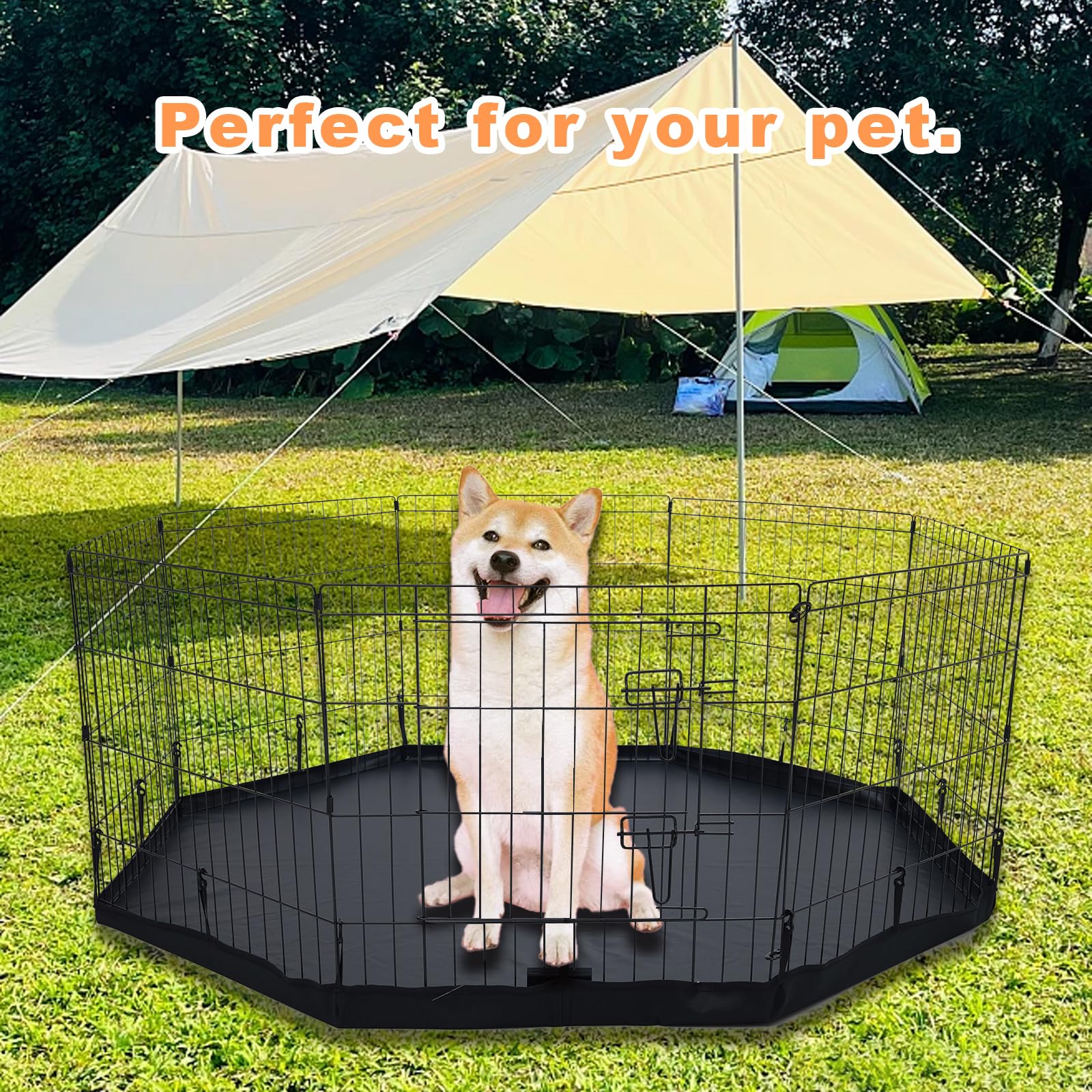 JWXQS dog playpen pad top cover stores neatly for versatile use.