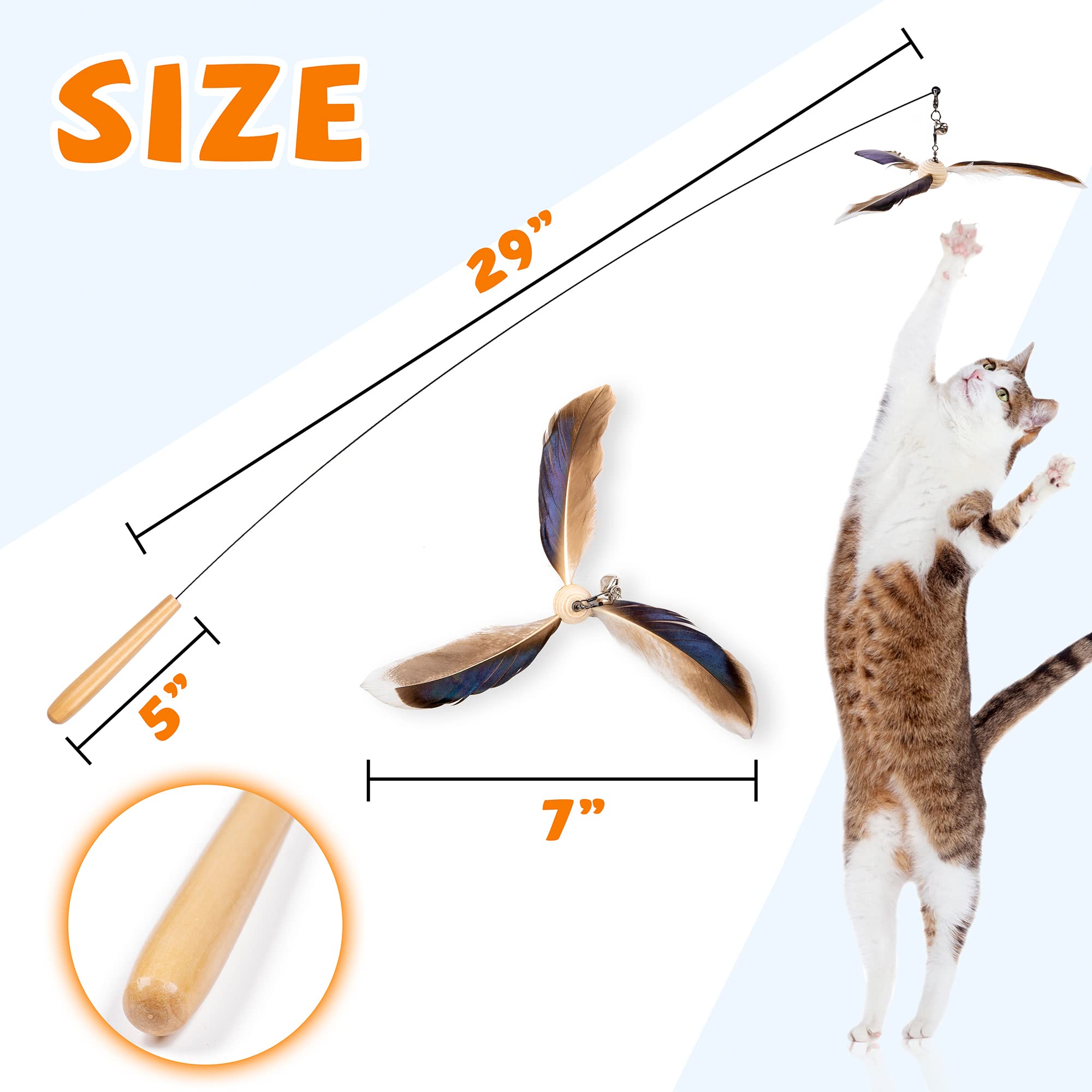 JXFUKAL cat wand toy bell closeup highlights engaging sound for feline curiosity.