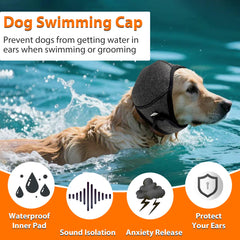JynixTail adjustable dog ear wrap demonstrating easy-on, snug fit for any head size