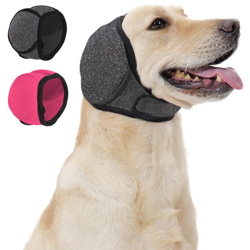 JynixTail dog ear-wrap closeup showing secure fit for noise reduction