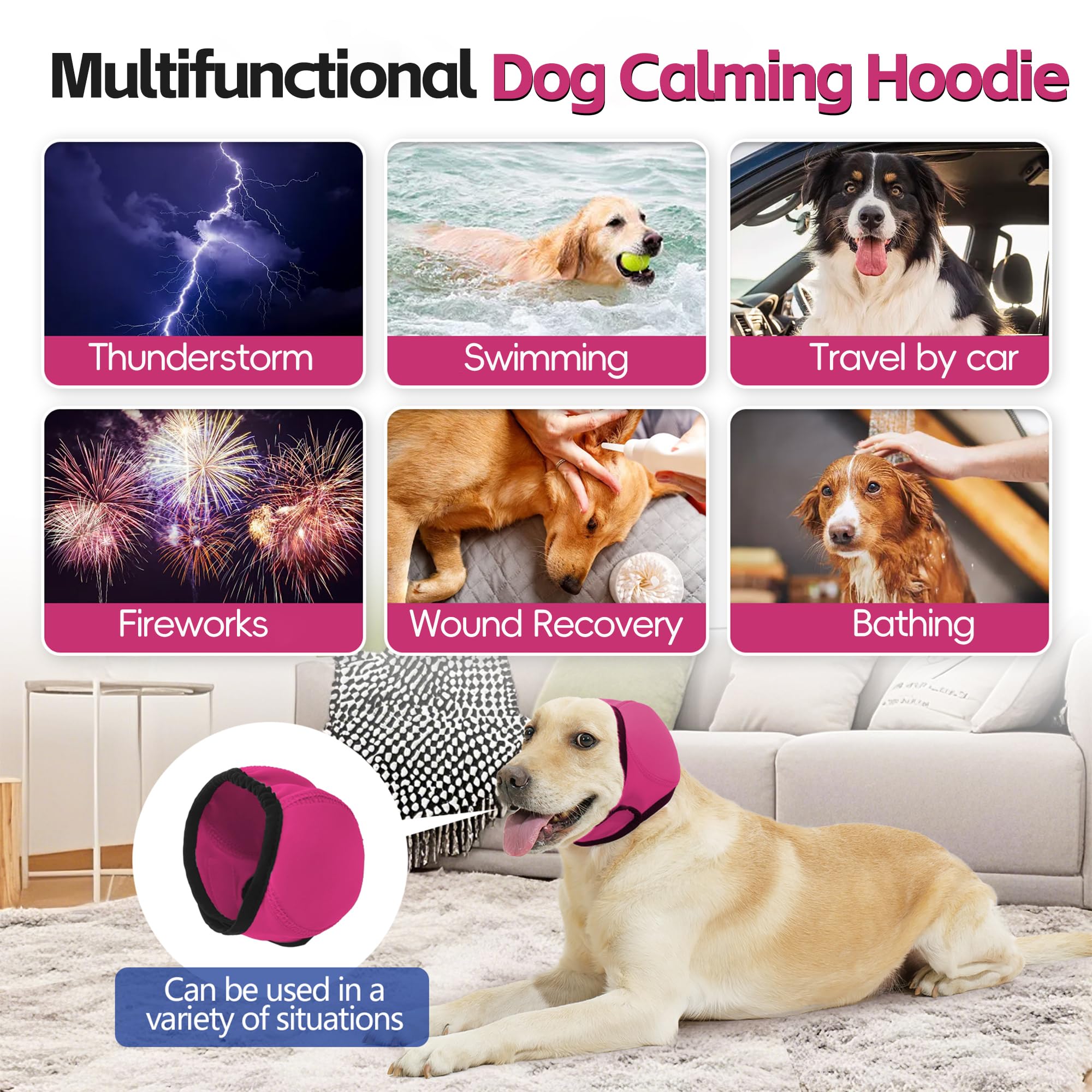 JynixTail dog ear wraps close-up emphasizes noise reduction during fireworks or storms